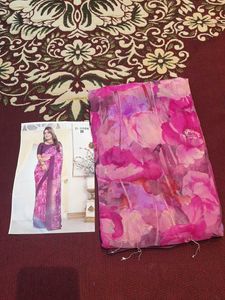 Beautiful Pink Fancy and  Floral Saree