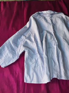 Lavender Cropped Button-Up Shirt