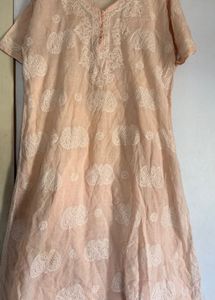 Peach Lucknowi Kurta