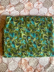 Green &amp; Blue Abstract Print Dress Material