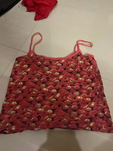 Strawberry Print Camisole Top