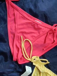 Bright Bikini Bottoms - Red &amp; Yellow