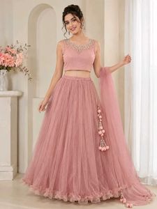 Designer Pink Lehenga Choli with Dupatta
