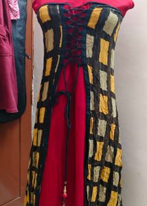 Unique Red &amp; Patterned long kurti