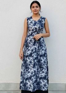 Blue & White Tie-Dye Beautiful Kurti