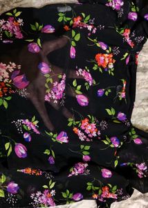Chic Floral Print Square Neck Top