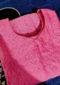 Elegant Pink Textured Kurta