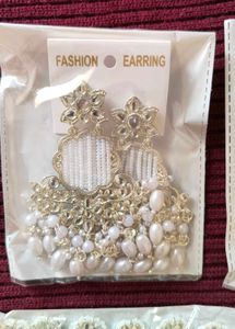 Elegant White Pearl Statement Earrings