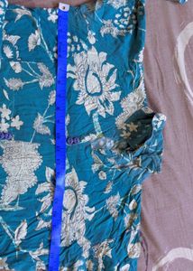 Blue Floral Print Kurta