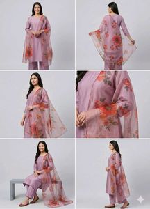 Lavender Suit with Floral Organza duppata🌺
