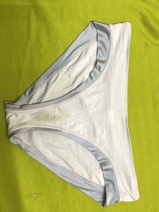 Women's White Briefs with Grey Trim