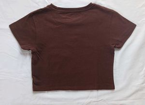 Brown Amalfi Coast Graphic Crop Top 🤎