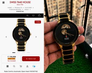 RADO Centrix Automatic Open Heart Watch ⚫⌚✨*