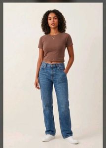 Basic Brown Crop Tee