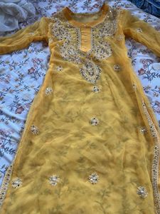 Beautiful Yellow Embroidered Kurta Set