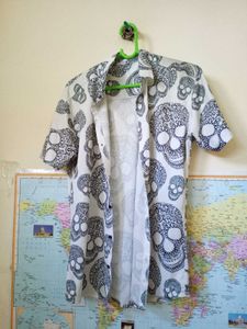 Men's Skull Print Short Sleeve Shirt