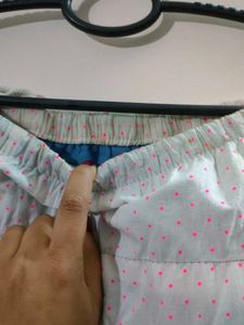 Purple And White Long Flared Skirt
