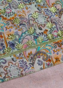 Pure Masleen Shimmer Weaving Suit Golden Embroider