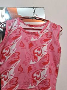 Pink Heart Pattern Tank
