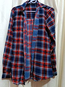 Red &amp; Blue Plaid Flannel Shirt