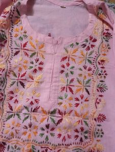 pink chicken kari long kurti 🩷