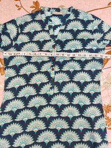 Blue floral print Kurta