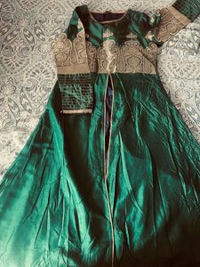 Elegant Green Embroidered Gown