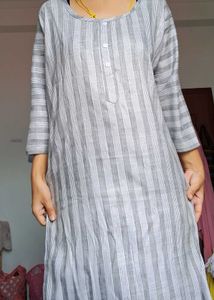 Striped Grey Kurta