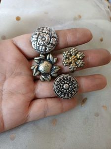 3 Brass and 1 German silver toe rings combo