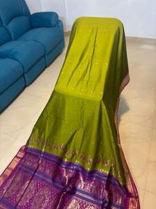 Elegant Olive Green Silk Saree