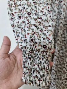 Floral Print Mock Neck Maxi Dress (Imported)