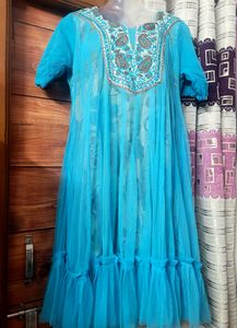 #@STYLISH DESIGNER DRESS  WITH FRILL PATTERN