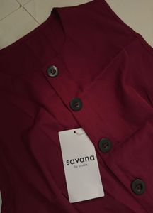 Maroon Pleated co-ords set