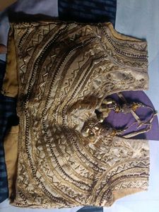 Beautiful beaded Blouse Golden