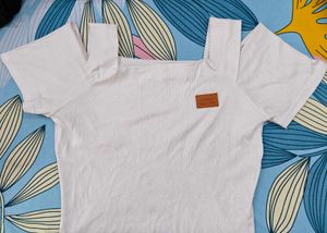White Cold Shoulder T-Shirt