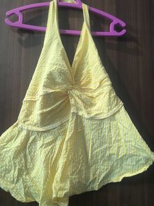 Yellow Halter Neck Top