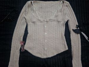 whimsy Lace Trim Knit Sweater