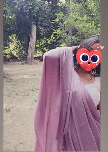 Elegant lavender  Satin  Saree