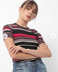 Striped Ribbed Knit Top