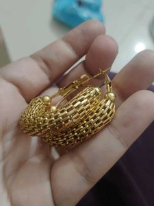 Gold Textured Hoop Earrings
