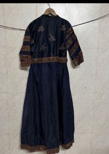Elegant Navy Blue Kurta and pink gown