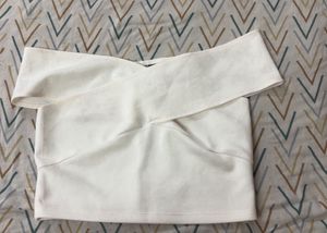 White Off-Shoulder Wrap Top