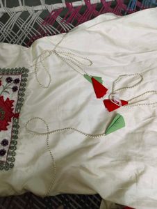 Elegant Cream Embroidered Kurta with Pants