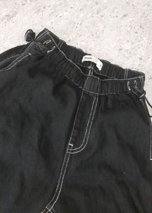 Max Black Baggy Parachute Jean's