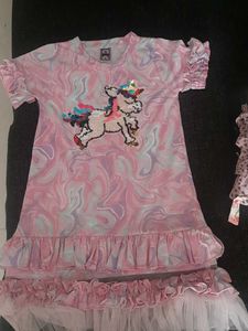 Sparkly sequenced Unicorn Pink Marble Dress