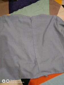 Light Blue Embroidered Bell Sleeve Top