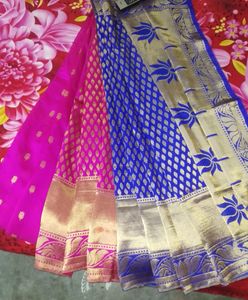 Half&amp; Half Soft Silk Saree