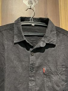 Stylish Black Short Sleeve Button-Up Shirt