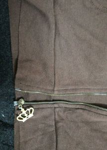 Cozy Brown Zip-Up Cardigan