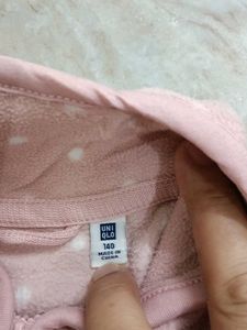 Uniqlo Pink Polka Dot Fleece Jacket